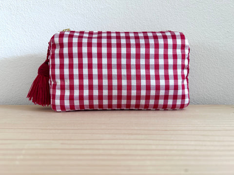 Necessaire Seide rot/weiss