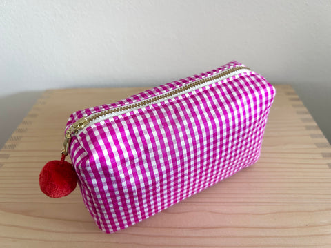 Necessaire Seide pink/weiss