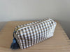 Necessaire Seide beige/graublau/weiss