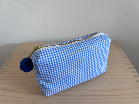 Necessaire mittelblau/weiss