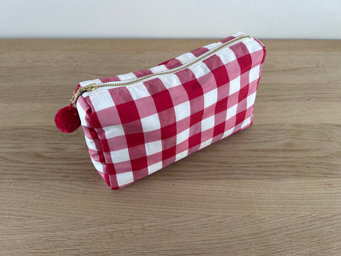 Necessaire Seide rot/weiss