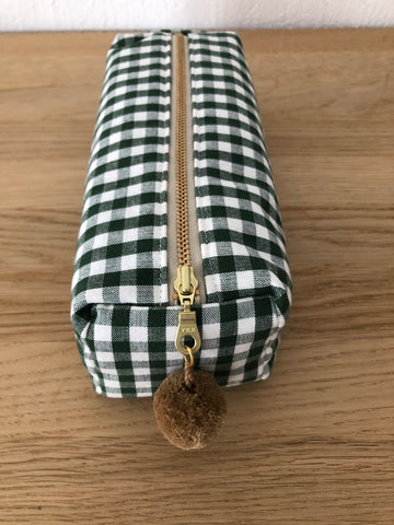 Stifte-Etui grün kariert