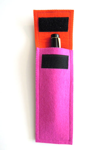 Stifte-Etui Filz pink/orange