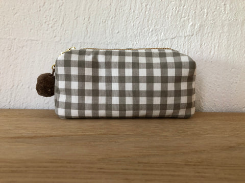 Mini-Necessaire taupe/weiss