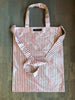 Seidentasche rostrot/beige kariert