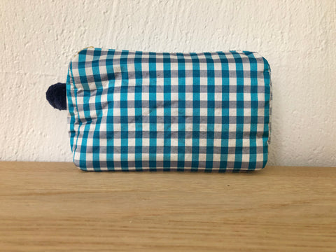 Necessaire Seide türkis/blau/weiss