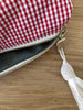 Necessaire Seide rot kleinkariert