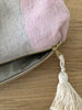 Necessaire Leinenstoff rosa/beige