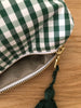 Necessaire Seide grün kariert