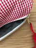 Necessaire Seide rot kleinkariert