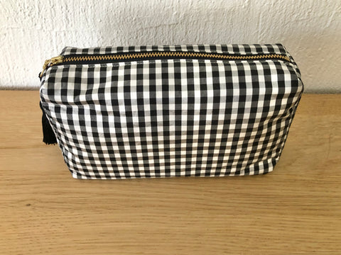 Necessaire Seide schwarz grosskariert