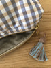 Necessaire Seide blau/beige/weiss