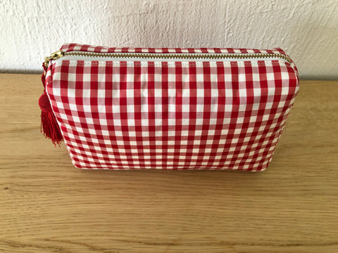 Necessaire Seide rot grosskariert