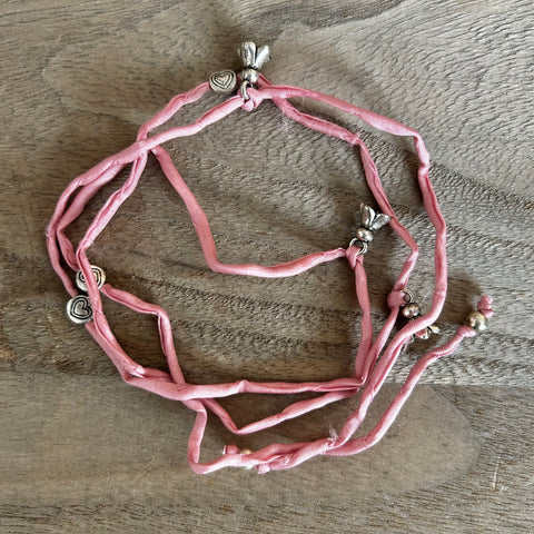 Wickelarmband Blume altrosa
